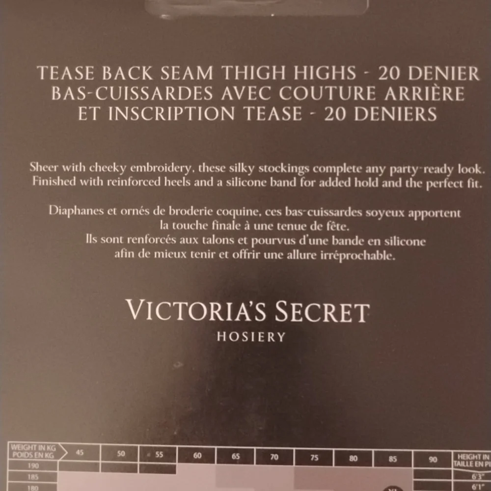 Victoria's Secret Black Back Seam Thigh Highs Love Me Tease Me